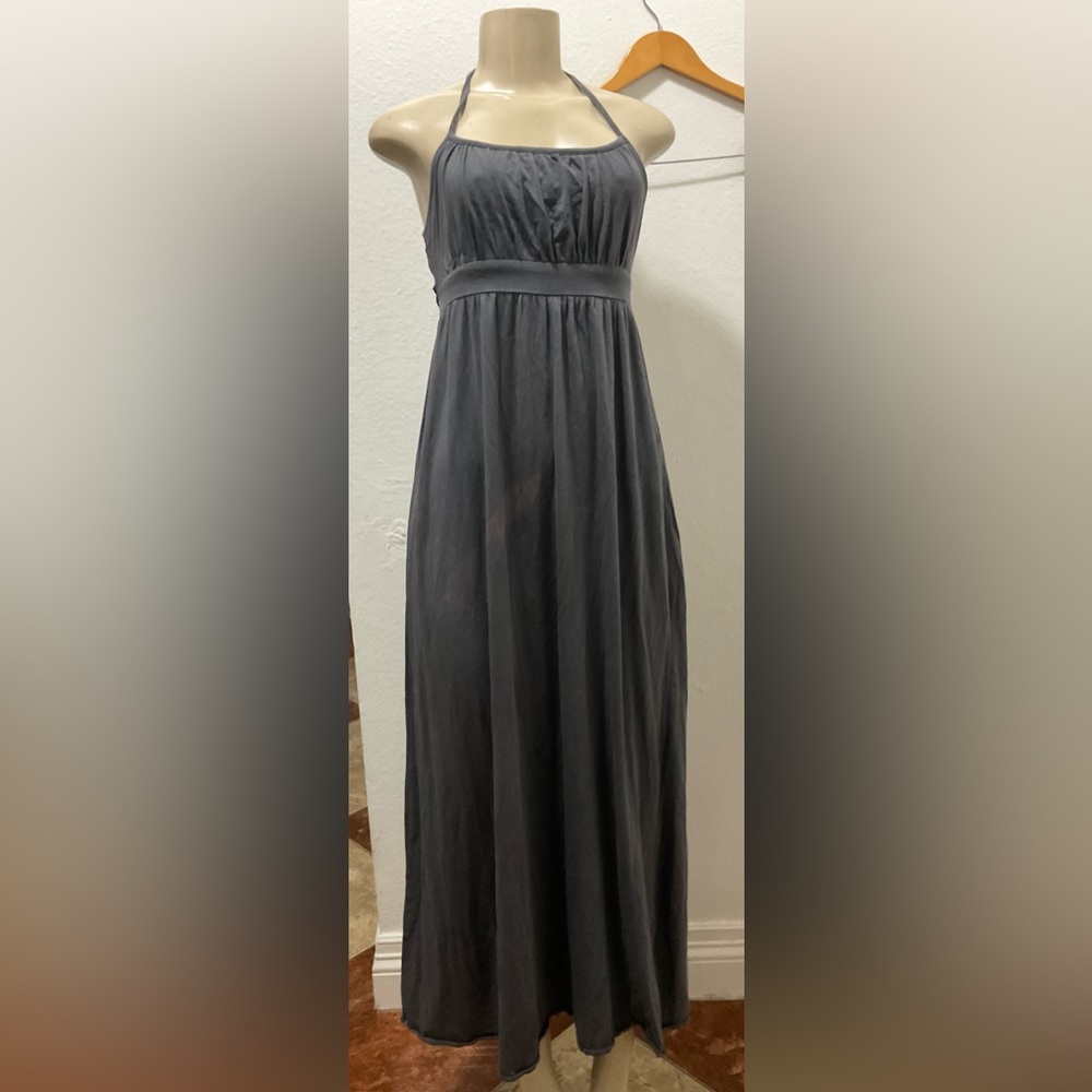 GAP Body women’s Charcoal Maxi halter tie dress size S